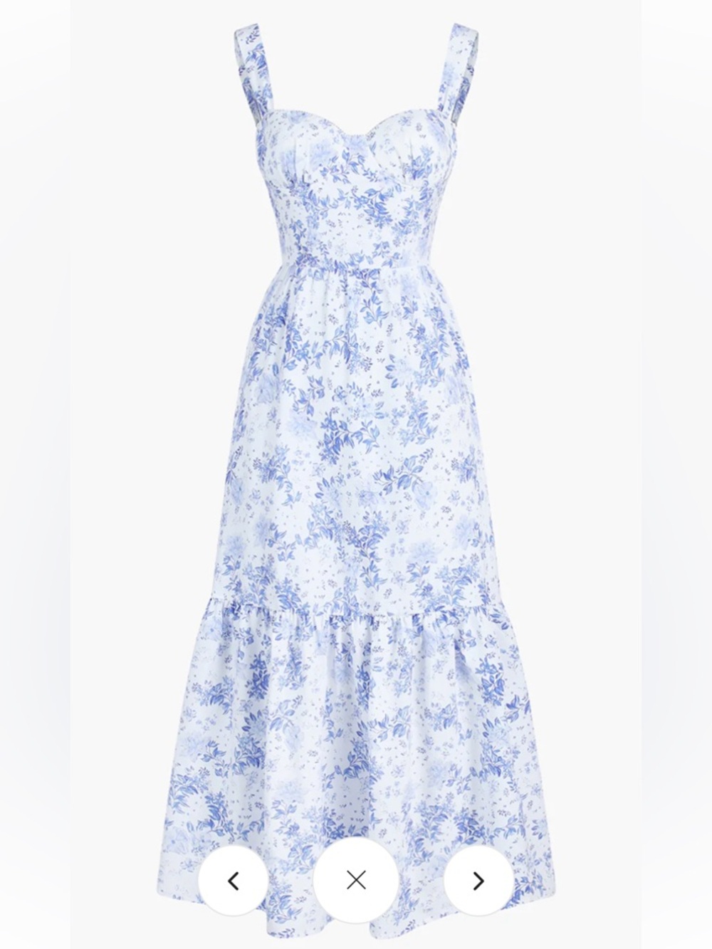 Women's Blue Floral Maxi Dress